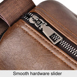 Waterproof Men Crossbody Backpack Large Capacity - Brown - 45-Degree Angle