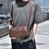 Waterproof Men Crossbody Backpack Large Capacity - Brown