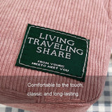 Striped Velvet Crossbody Bag Versatile & Simple - Pink - Top-Down View