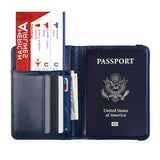 Multi Card Passport Holder Anti Magnetic Wallet - Black - 45-Degree Angle