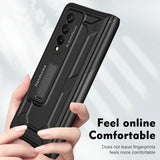 For Samsung Galaxy Z Fold4 5G Shockproof Secure Hinge Phone Case - Gold