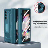 For Samsung Galaxy Z Fold4 5G Shockproof Secure Hinge Phone Case - Gold