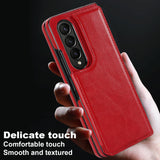 For Samsung Galaxy Z Fold4 5G Full Coverage Double Buckle Phone Case - Brown