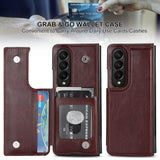 For Samsung Galaxy Z Fold4 5G Full Coverage Double Buckle Phone Case - Brown - Extra Image