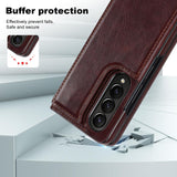 For Samsung Galaxy Z Fold4 5G Full Coverage Double Buckle Phone Case - Brown - Extra Image