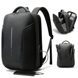 Men Commuter Laptop Backpack - Gray - Top-Down View