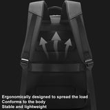 Men Commuter Laptop Backpack - Gray - 45-Degree Angle