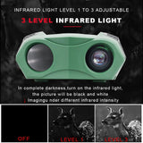 3 Tft Screen Binoculars with 4k Infrared Night Vision - Gd903 - Green - Close-Up Angle