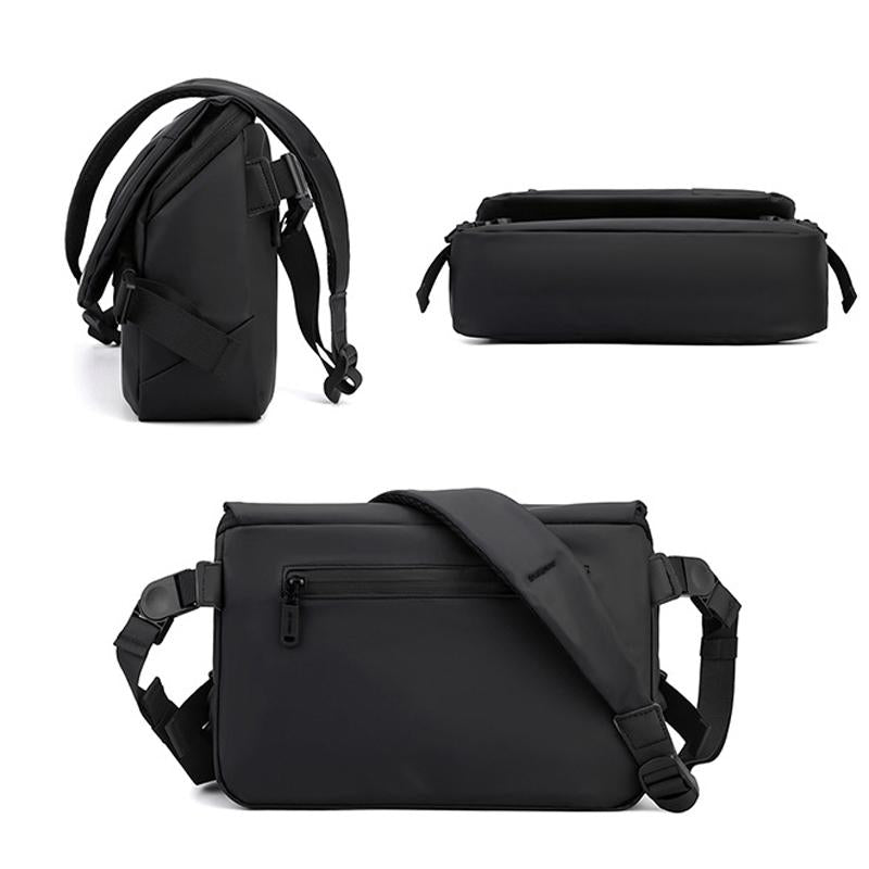 Large Capacity Waterproof Messenger Bag For Men - Black