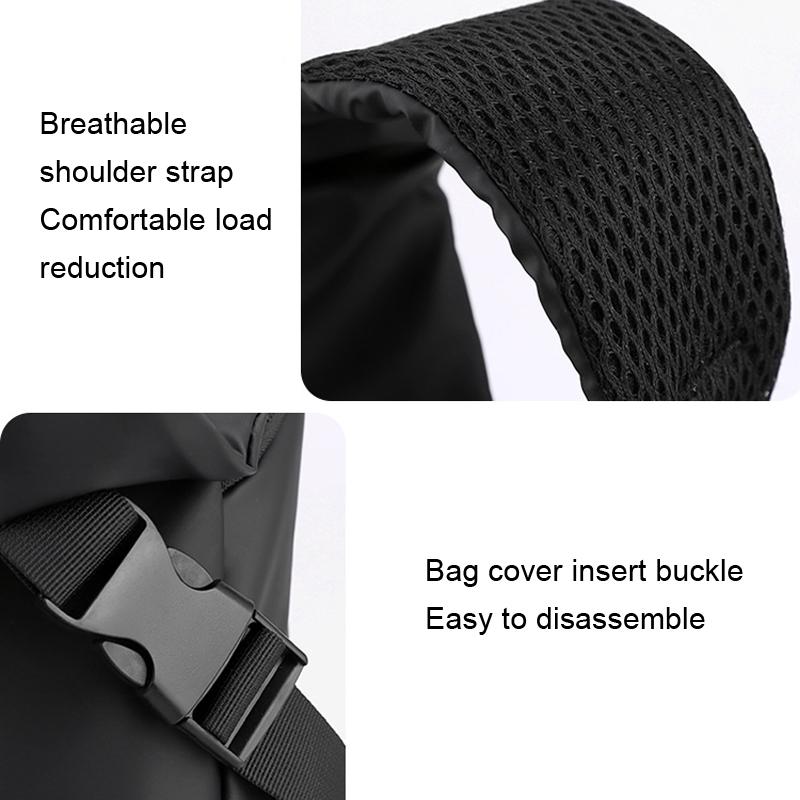 Large Capacity Waterproof Messenger Bag For Men - Black