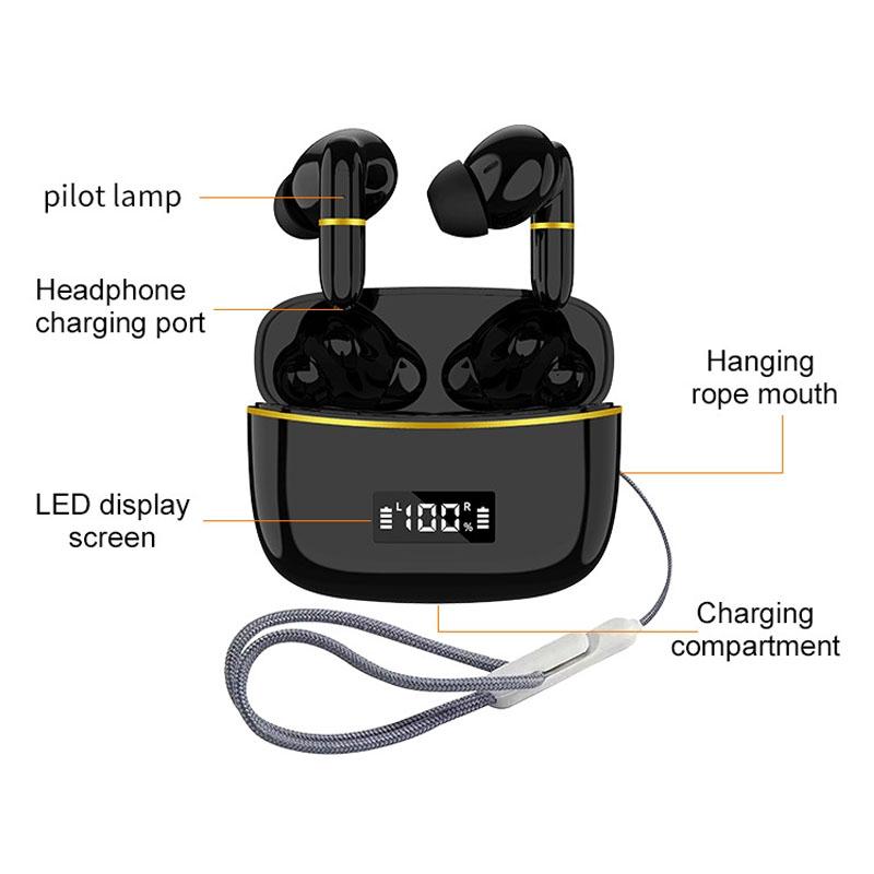 Wireless In-ear Earphones with Digital Charging Case - J2 - White