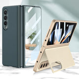 For Samsung Galaxy Z Fold4 5G Foldable Leather Case With Stand - Ultra Thin - Black - Side View