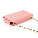 Leather Crossbody Bag With Rfid Protection 20 X 10 X 3.5Cm - Pink - 45-Degree Angle