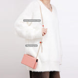 Leather Crossbody Bag With Rfid Protection 20 X 10 X 3.5Cm - Pink - Rear View