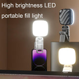 Usb Charging Led Beauty Fill Light for Mobile Phone Live Camera - White - Side View