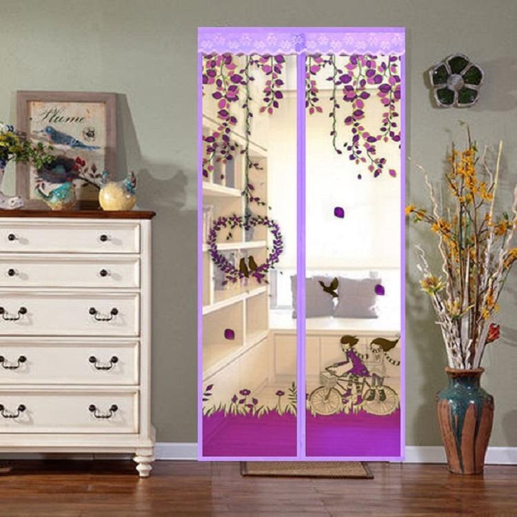 90x210cm Magnetic Anti-mosquit Screen for Summer - Purple