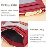 Light & Thin Card Bag Multifunctional Coin Purse - Red - Close-Up Angle