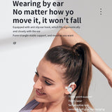 Wireless Earphones with Digital Display and Charging Case - White - Rear View