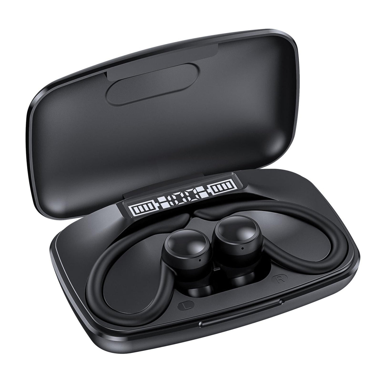 Led Bluetooth Earphones with Noise Reduction and Power Bank Function - Blue