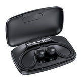 Led Bluetooth Earphones with Noise Reduction and Power Bank Function - Blue