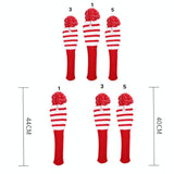 Set of 3 Knitted Golf Club Covers - Black - Side View