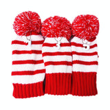 Set of 3 Knitted Golf Club Covers - Black - Close-Up Angle