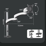 Rotating Aluminum Monitor Bracket for Lifting Lcd - Perforation - Top-Down View