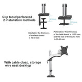 Rotating Aluminum Monitor Bracket for Lifting Lcd - Perforation - Rear View