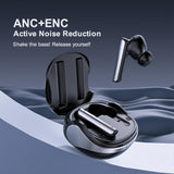 Wireless Anc Bluetooth Earphones - Active Noise Reduction - White - Side View