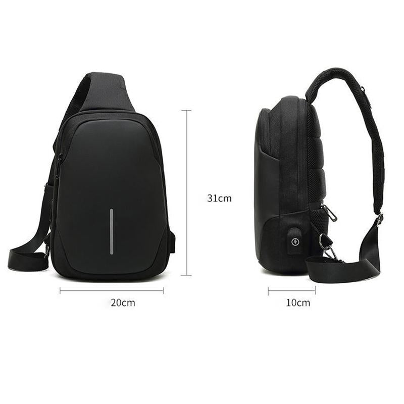 Secure Multi Layer Chest Bag For Outdoor Cycling - Black