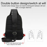 Secure Multi Layer Chest Bag For Outdoor Cycling - Black - 45-Degree Angle