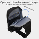 Secure Multi Layer Chest Bag For Outdoor Cycling - Black - Close-Up Angle