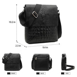 Water Repellent Vertical Leather Shoulder Bag For Men - Brown
