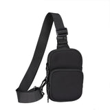 Universal Nylon Chest Bag For 5.5 Inch -7.2 Inch Phones Fashionable And Functional - Grey - Front View