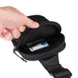 Universal Nylon Chest Bag For 5.5 Inch -7.2 Inch Phones Fashionable And Functional - Grey - 45-Degree Angle