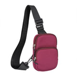 Universal Nylon Chest Bag For 5.5 Inch -7.2 Inch Phones Fashionable And Functional - Grey - Low Angle