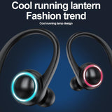 Wireless Hanging Ear Sports Earphone with True Sound - White - 45-Degree Angle