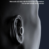 Wireless Hanging Ear Sports Earphone with True Sound - White - Close-Up Angle