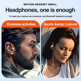 Wireless Hanging Ear Sports Earphone with True Sound - White - Low Angle