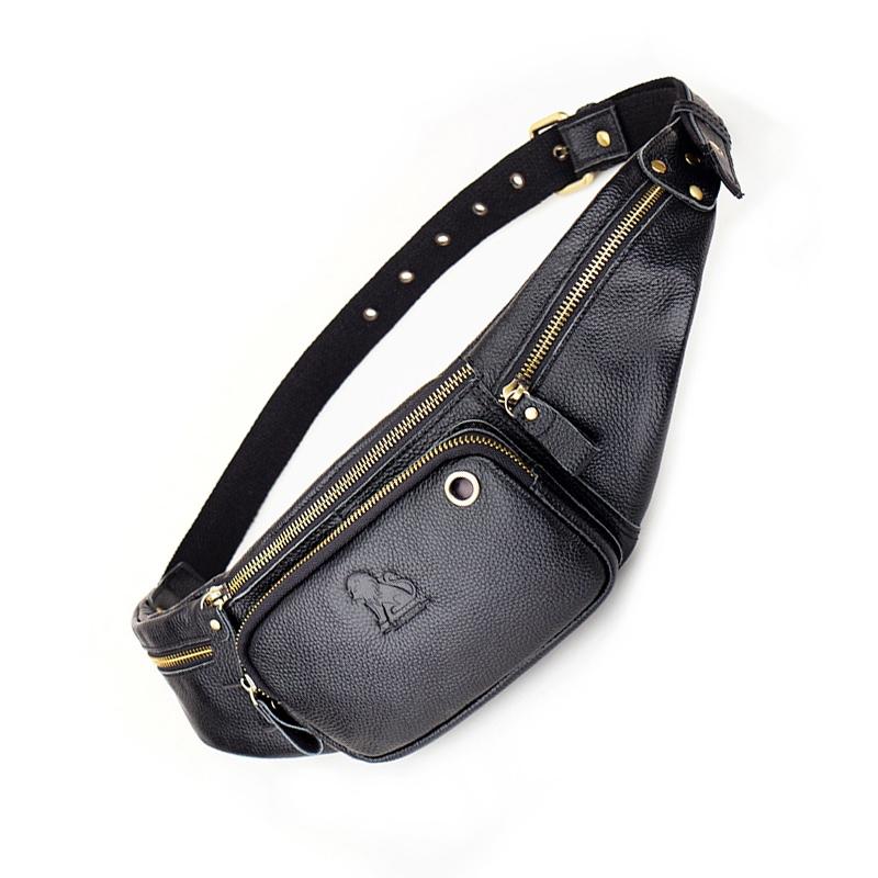 Vintage Leather Waist Bag For Men - Brown