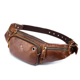 Vintage Leather Waist Bag For Men - Brown - Extra Image