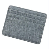 Lychee Pattern Mini Card Holder Multi Card Slots Ultra Thin Coin Purse - Black