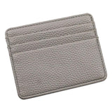 Lychee Pattern Mini Card Holder Multi Card Slots Ultra Thin Coin Purse - Black