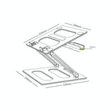 Adjustable Metal Notebook Stand - Gray Desktop Support - Top-Down View