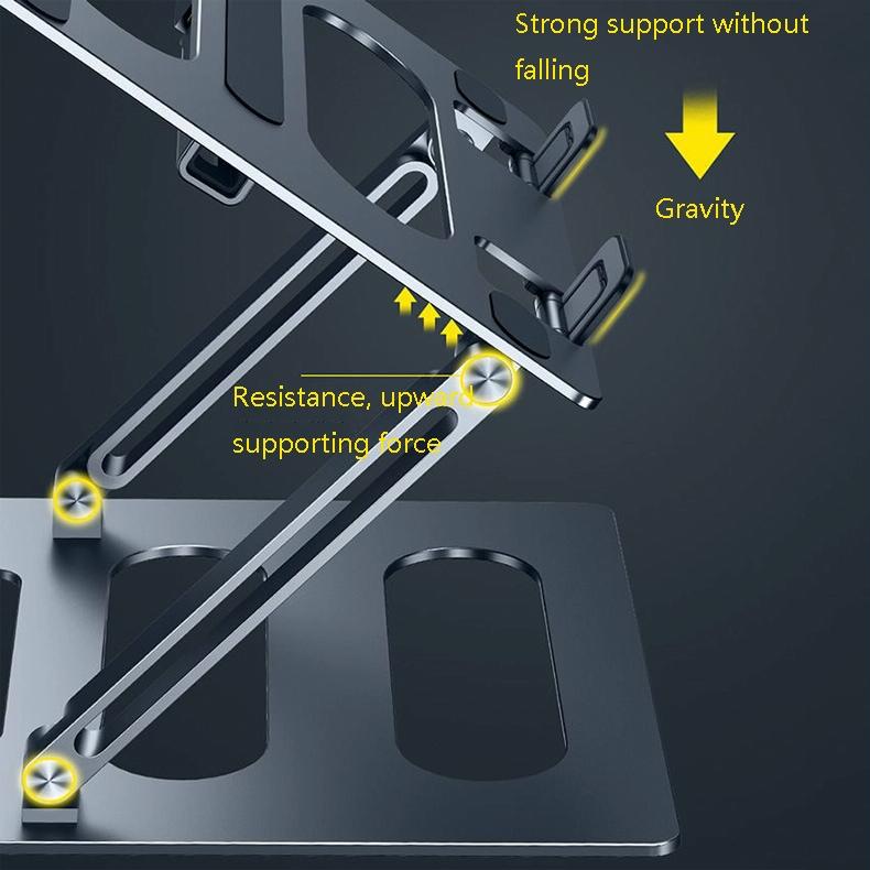 Adjustable Metal Notebook Stand - Gray Desktop Support
