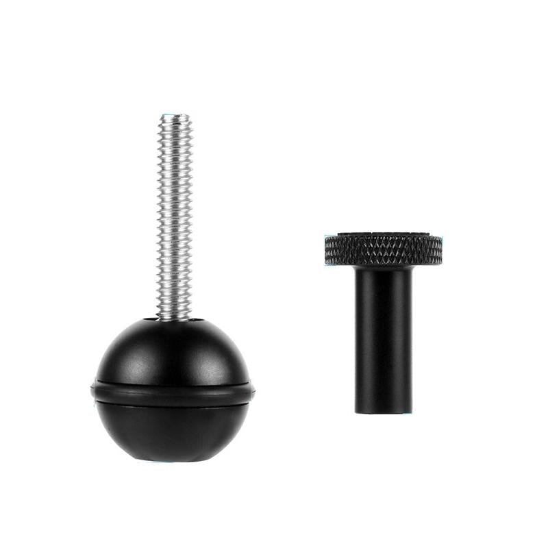 Adjustable Ball Head Adapter for Underwater Photography Lights - 1/4 Inch Black