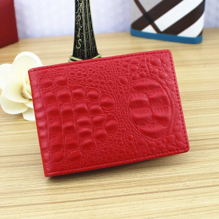 Universal Crocodile Pattern Driver License Cover With Card Slot - Black