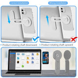 Aluminum Magnetic Phone Stand for Laptop Expansion - Silver - Rear View