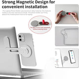 Aluminum Magnetic Phone Stand for Laptop Expansion - Silver - 45-Degree Angle