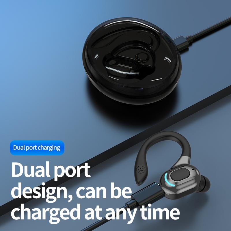Wireless Bluetooth Earphones with Charging Case - F8 - Blue Single Ear